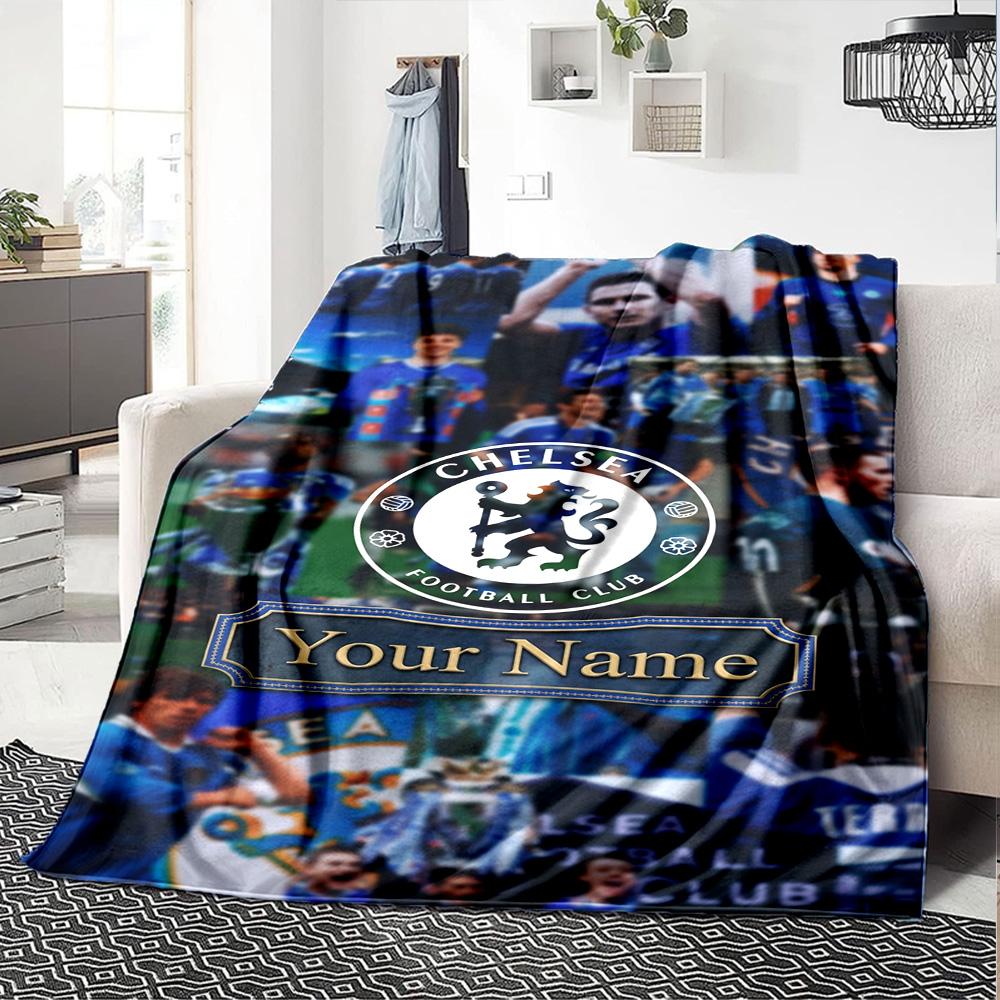 Chelsea Fc Football Player Customize Text Blanket Lightweight Customizable Blanket Comfortable Suitable for Sofa Livingroom Nap Bed for All Occasions