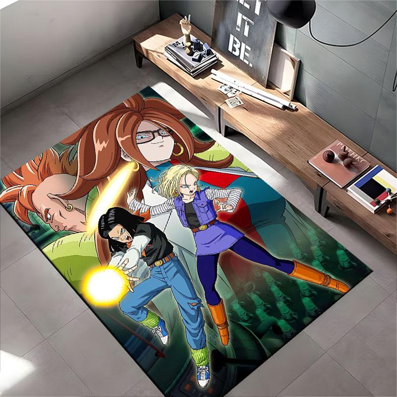 Anime Style Battle Scene Carpet suitable as a non-slip mat for the living room or bedroom sofa