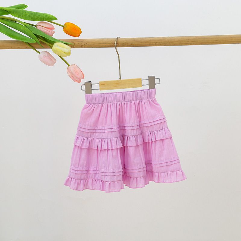 Mädchen Midi-Rock Sommer-Outfit Neuer Süßer Prinzessinnenstil Kuchenrock Kinder Plisseerock