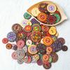 50pcs Retro Wooden Buttons 2 Holes Handwork Sewing Scrapbook Clothing Bosian Style Button DIY Crafts Accessories Decor
