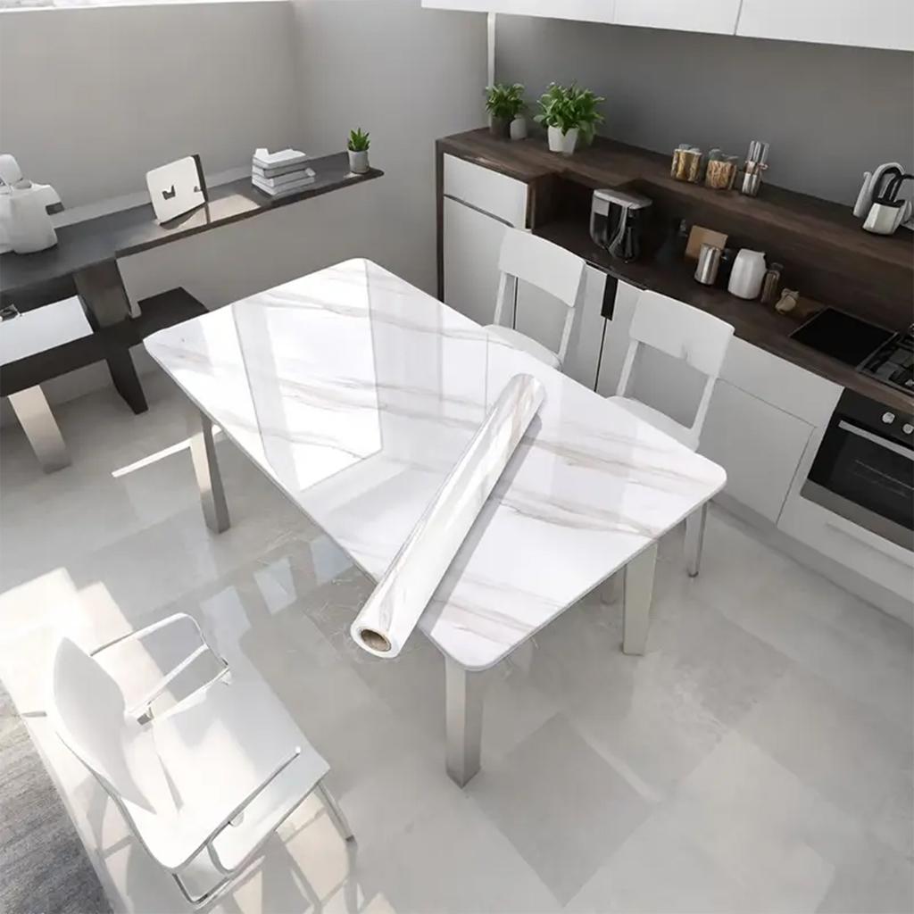 Modern Marble Peel & Stick Wallpaper - Waterproof PVC Self-Adhesive Vinyl for Kitchen Bathroom Cabinets Walls - DIY Home Decor