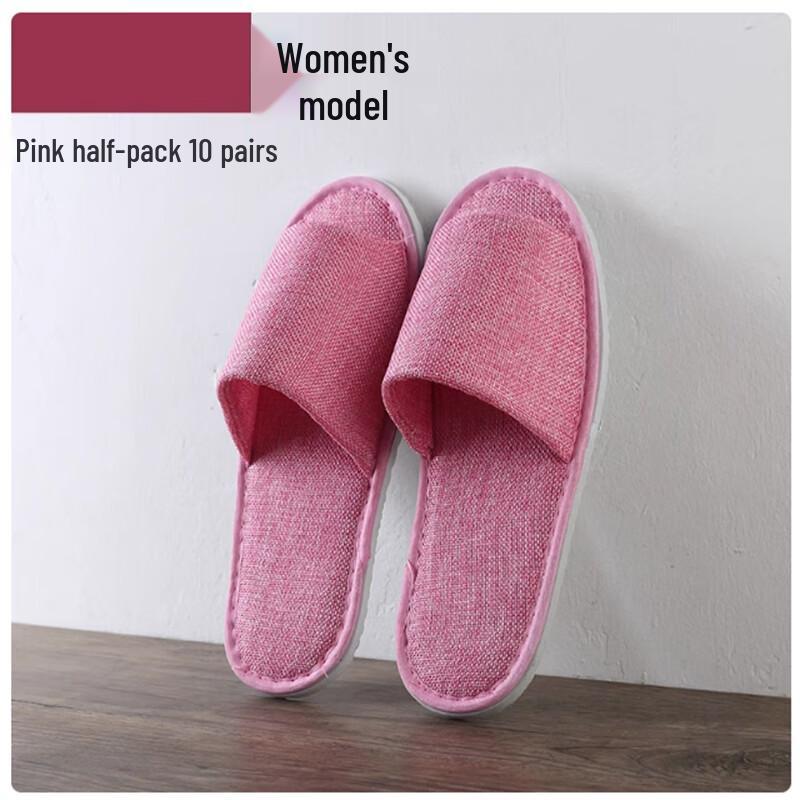 Одноразовые льняные полуоберточные гостиничные тапочки