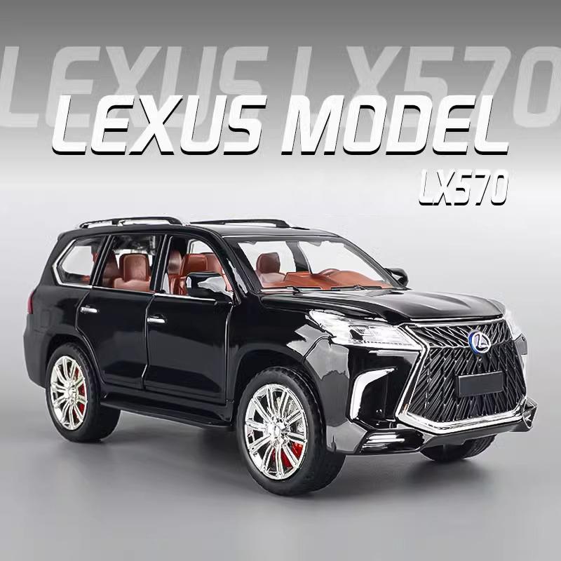 1:24 Lexus LX570 Alloy Off Road SUV Diecast Metal Model Sound and Light Toy Collect Hobby Model Ornaments Gift For Friend Boys