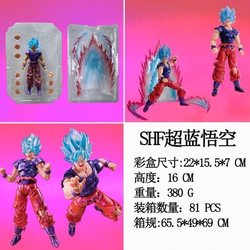 SHF Super Blue Wukong Battle Damage Form Dragon Ball Handmade Extreme Breakthrough Sparkle Soul Fighting Limited Edition Model