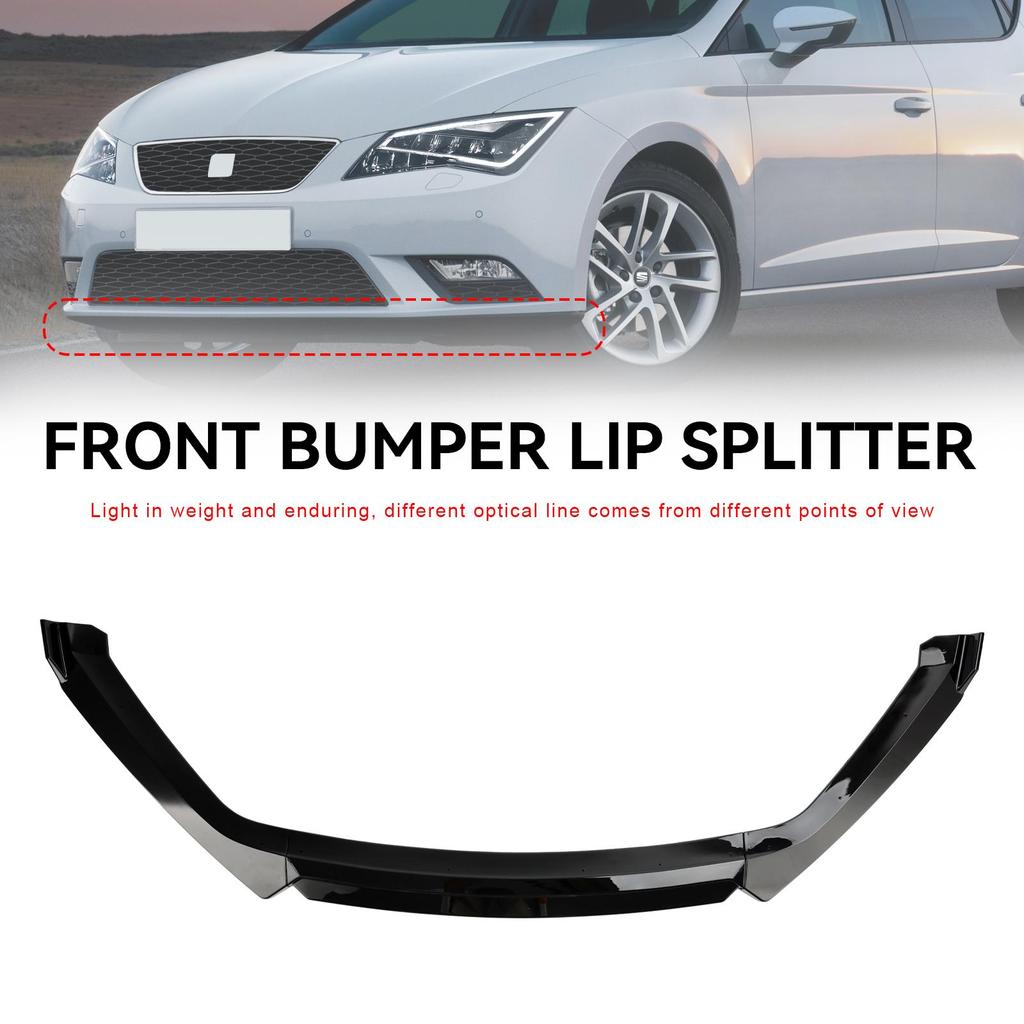 Gloss Black Front Spoiler Lip Performance Fit Seat Leon 5F 2012-2020