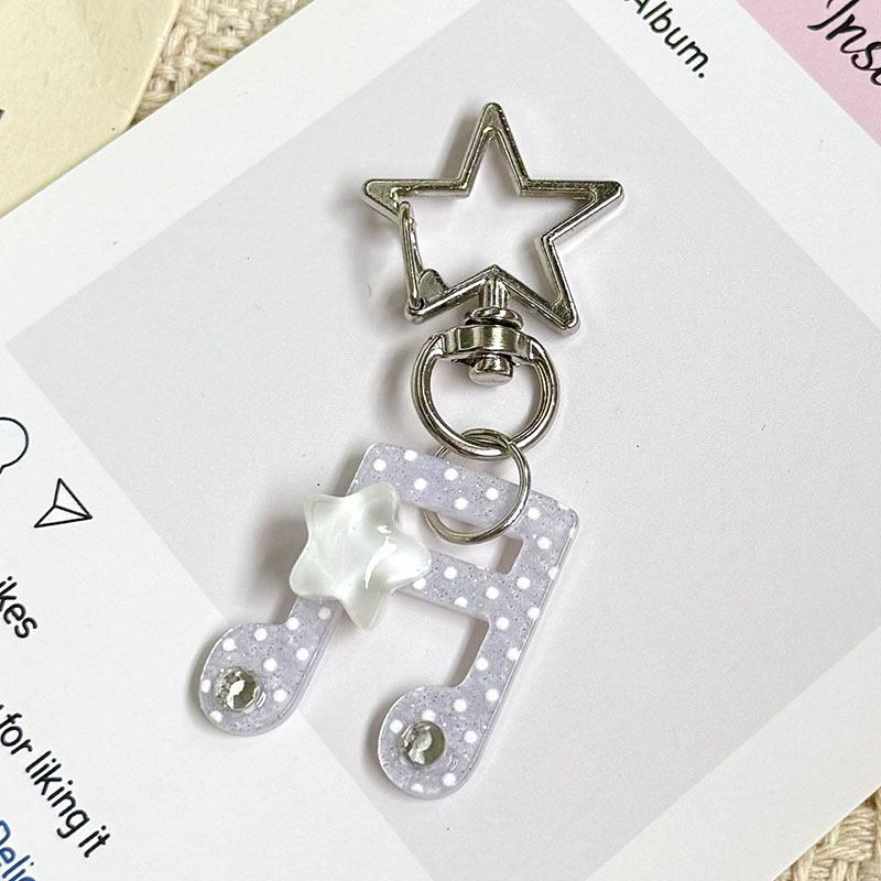 Fashion Cartoon Acrylic Keychain Sweet Musical Note Shaped Keychain DIY Bag Charms Fashion Accessories
