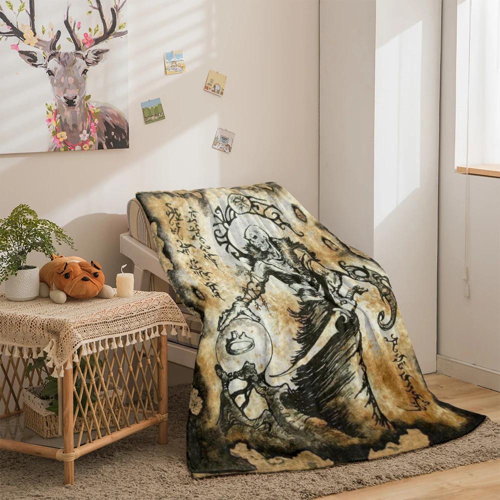 Book of Cthulhu Print Four Seasons Blanket Sofa Bed Cover Soft and Fluffy Blanket Soft Warm Flannel Throw Blanket Gift Art