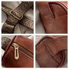 Women's Faux Leather Vintage Small Square Bag Fashionable Wide Strap Shoulder Crossbody Bag with Zipper Pocket