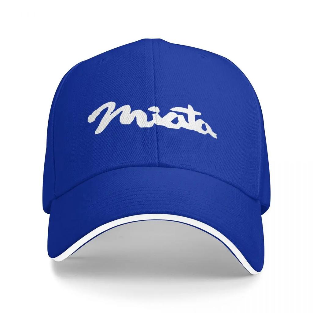 Original Miata Logo White Baseball Cap Derby Hat Sailor Cap for Men Golf Wear Men Womens