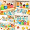 Wooden Children Animal Dress Up Puzzle With Matching Beads For Cognitive Development