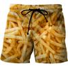 Summer 3D Food Graphic Print Shorts Fashionable Casual Beach Men's Shorts