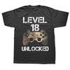 Level 18 Unlocked 18th Birthday 18 Year Old Gamer Boys T Shirts Graphic Cotton Streetwear Birthday Gifts Summer 2006 T-shirt