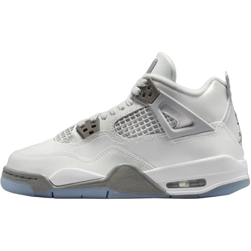 New Jordan Air Jordan 4 Anti-Slip Wear-Resistant Mid-Top Children's Basketball Shoes Gray Blue Teenagers HV4401-014