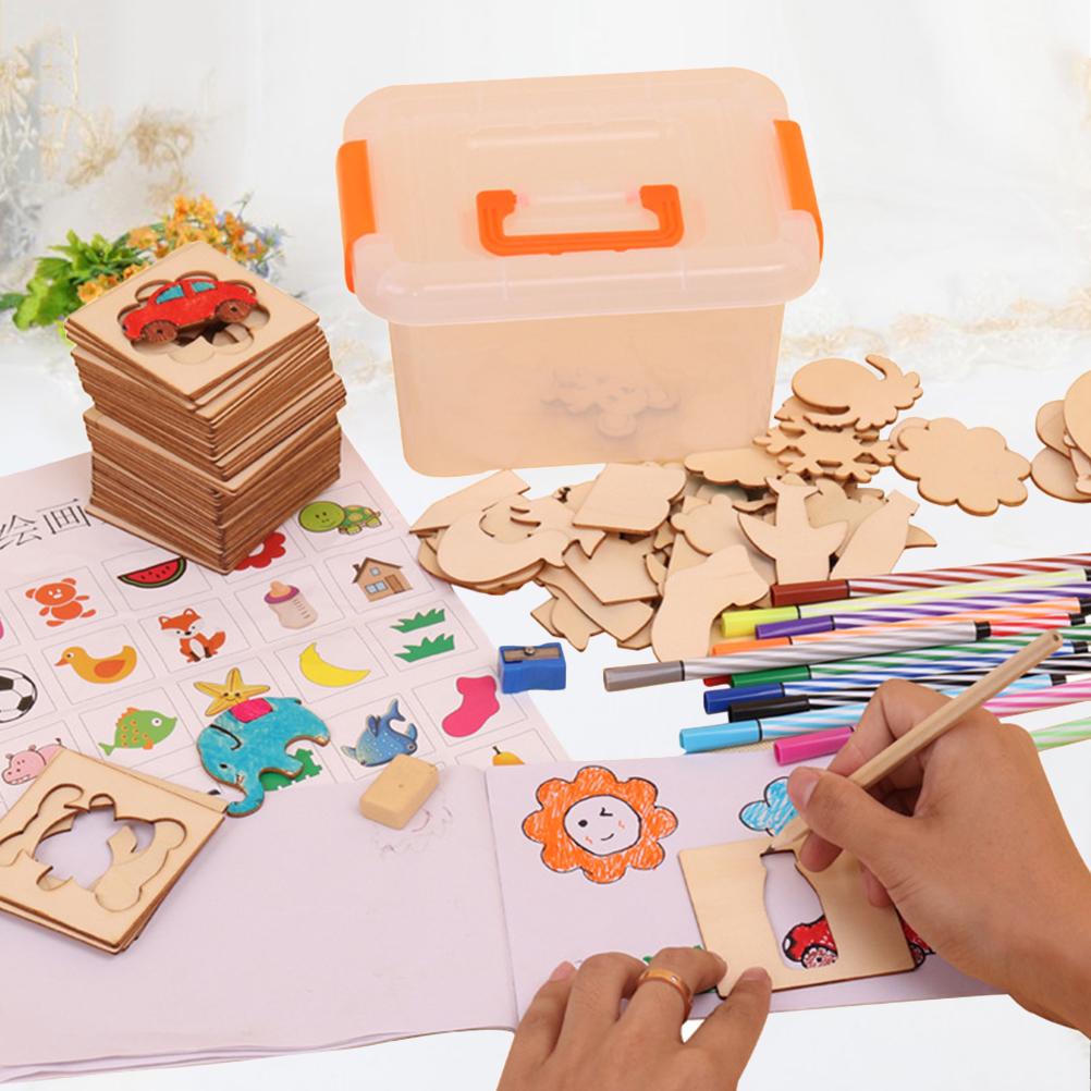 1 Set Kids Drawing Art Set Children Paint Set Tools Kids Drawing Templates for Toddlers Early School