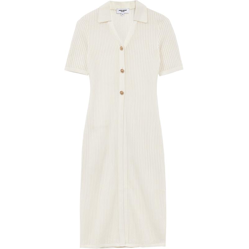 

VEROMODA 2025 Summer V-Neck Hollow Straight Dress 325124065 S