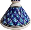 Kleine handgefertigte tunesische marineblaue Tajine – Traditionelles Keramikkochgeschirr für Ofen & Feuer – 22 cm, Perfekt für Fisch, Geflügel, Fleisch, Gemüse & Eintöpfe