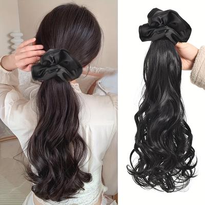 Synthetic Wig Braid Women's Claw Clip Headband Curly Ponytail Simulation Hair Low Tie Natural Fake Ponytail For Women