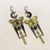 Retro Personality Bronze Color Star Moon Sword Tassel Butterfly Dangle Earrings for Women Halloween Party Gothic Jewelry Gifts