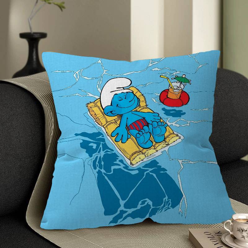 

Cartoon SSmurfs Personalized Pillow Dust Cover Bedroom Kids Party Decoration Pillowcase Birthday Children Gift 30x30 cm
