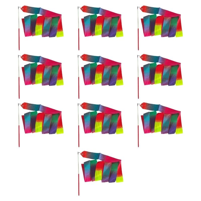 Dancing Ribbon Streamers Ribbons Stick, Colorful Gymnastics Ribbons for Kids Artistic Dancing and Rhythmic Gymnastics
