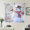 2 pieces, Christmas snowman snow landscape curtains -30% blackout - suitable for living room, bedroom, kitchen, home decoration