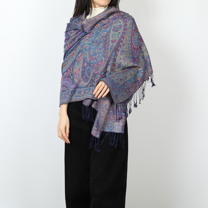 New retro shawl with women's travel vacation photo scarf warm scarf cape fringe