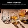 Szklanka do whisky obrotowa 280 ml Kreatywna Kryształowa Premium Kubek do piwa Str Reliefowa Szklanka do likieru z podstawką Forma do drinków prostych Kieliszek do wina