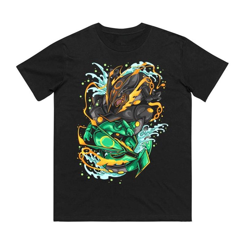 Rayquaza Printed Pure Cotton T-shirt for Men and Women Spring/Summer  Collection Fashion Short Sleeved Shirt