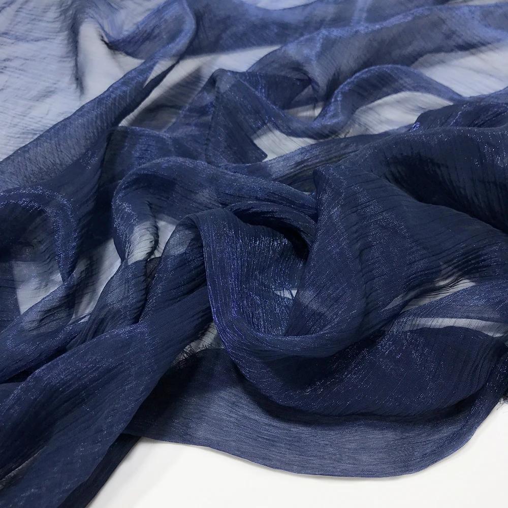 30D Silk Crepe Chiffon Fabric for DIY Hanfu Dress Is A Silver-thread Wrinkled Doll Dress Cos Fabric 100x150cm