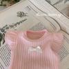 Pet Spring Dog Flying Sleeve Vest Cute Bow Vest Pet Dress Thin Teddy Small Dog Clothes for Small Dogs Puppy Clothes
