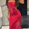 Sexy Sequins Backless Slip Maxi Dress Women Sleeveless Bodycon Hip Package Dresses Summer Party Evening Robe