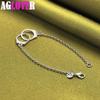 925 Sterling Silver Dubbel Runda Circle Armband Smycken