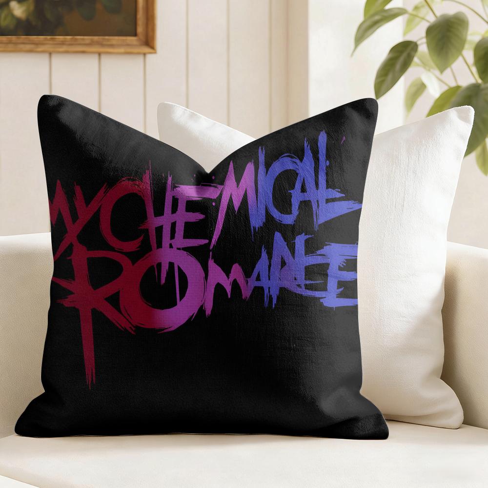 Band My CChemical RRomance Cushion Cover Eco Linen Pillow Case DoubleSided Print Breathable Durable Zipper Home Decor Gift