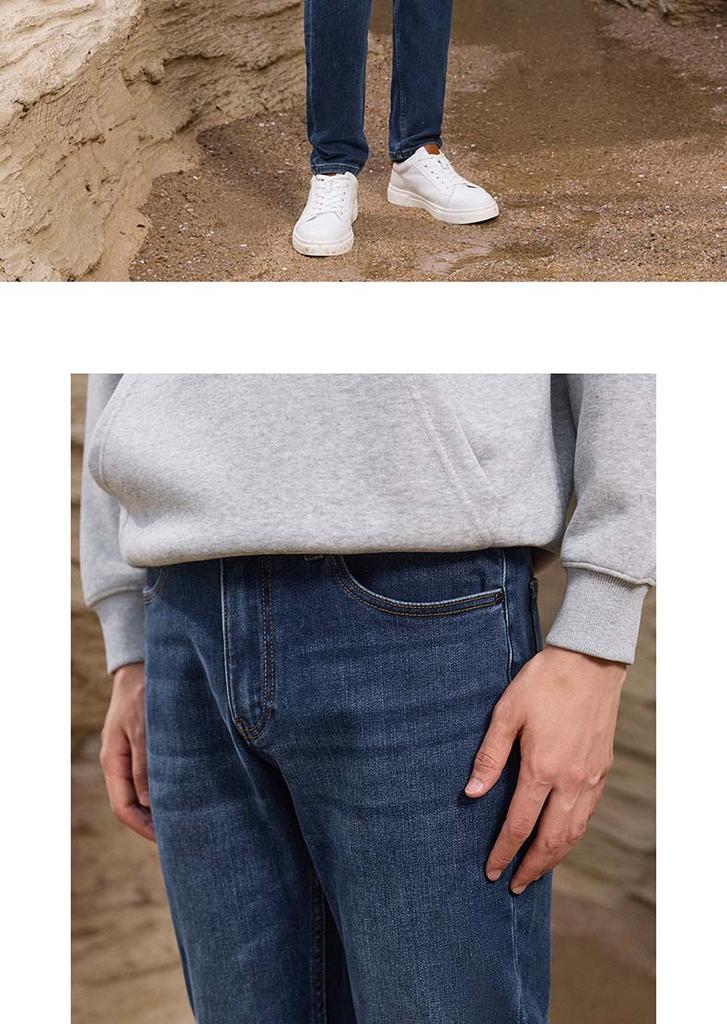 [Including Wool] Langdeng Men's Thick Jeans 2025 Spring Matte Skin Friendly Versatile Wear Resistant Pants