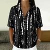 Camicetta Casual da Donna Vintage con Stampa Floreale a Maniche Corte, Collo a Bottone, Vestibilità Larga, Tessuto Leggero e Traspirante