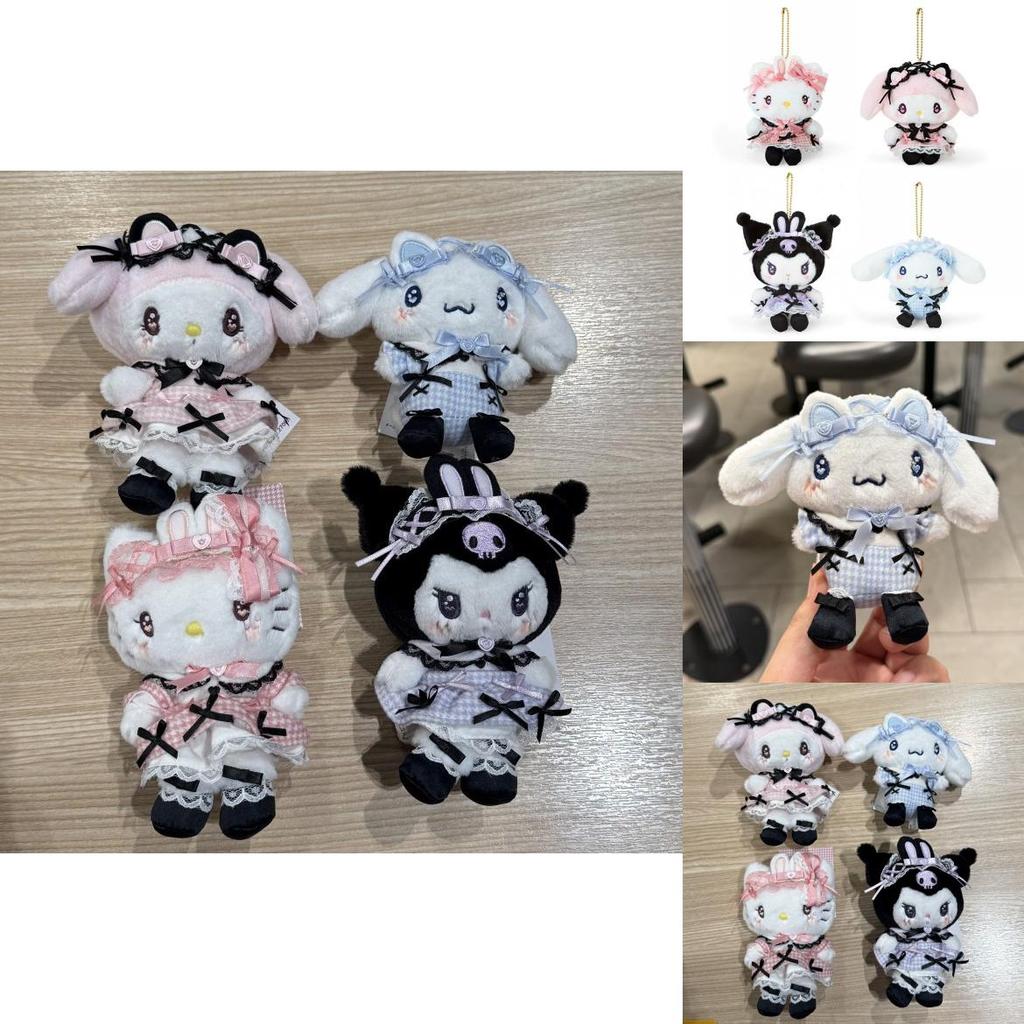 And Plush Keychain With Checkered Maid Outfit Decoration