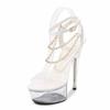 Fashion Fashion Women's Sandals Platform Party Pumps Patent Leather15CM Square Heel Summer Buckle Strap Peep Toe Women\'s Heeled Shoes