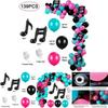 Music Tik Tok Theme Birthday Party Decorations 139pcs Balloon Arch Kit Supplies
