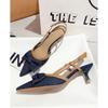 2025 Summer High Heel Pointed Toe Women Sandals  Fashion Butterfly-knot Singbacks Shoes Elegant Stripper Party Sandalias