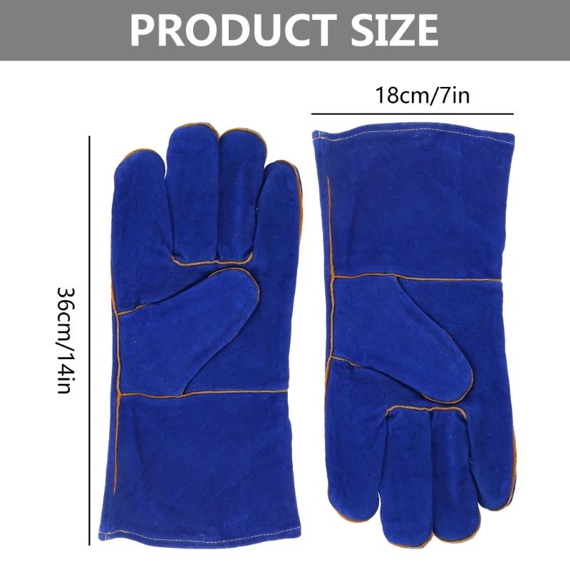 Leather Welding Gloves Heat/Fire Resistant Perfect for Gardening/Oven/Grill/Mig/Fireplace/Stove/Pot Holder/ Tig Welder
