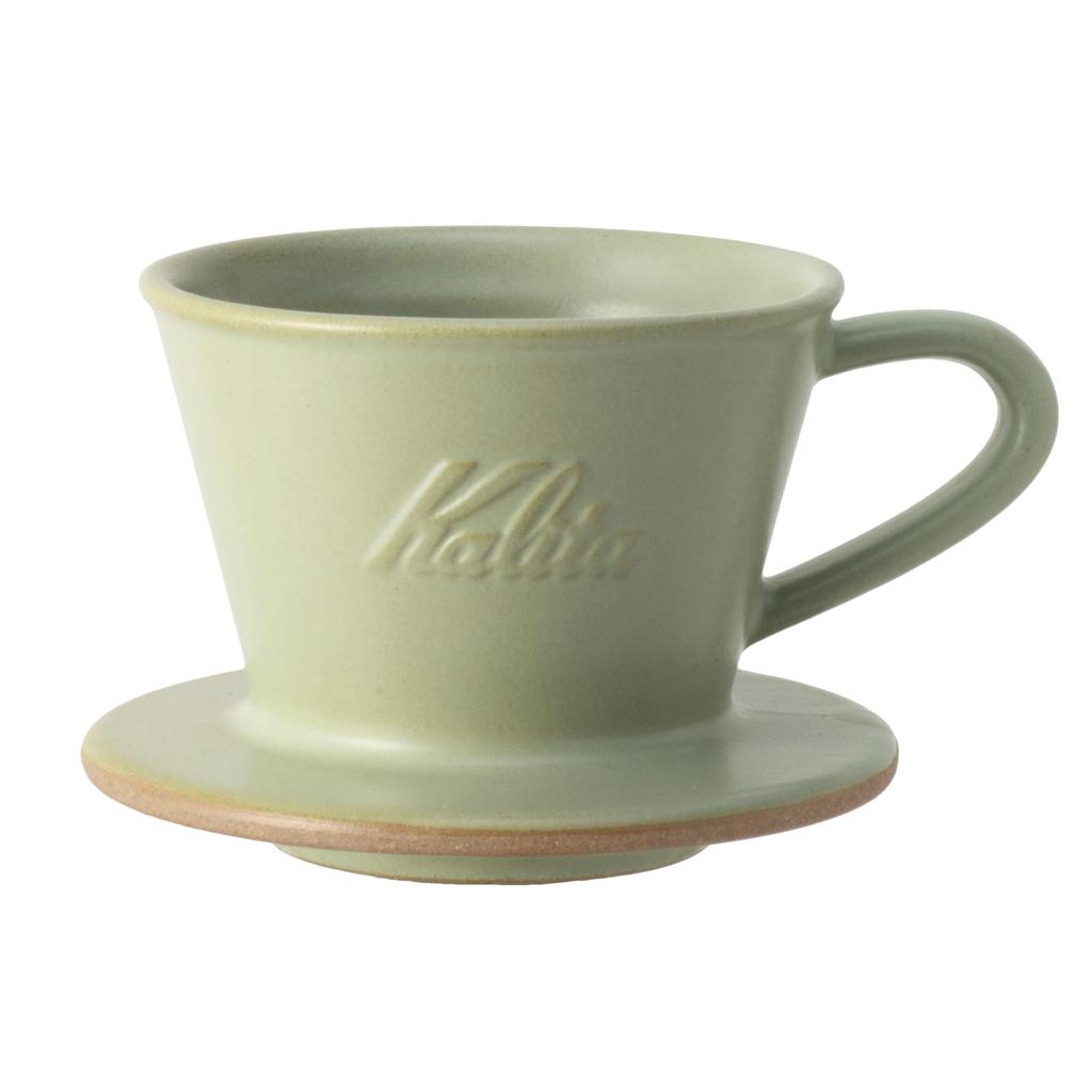 Kalita Coffee Dripper, Mino Ware, Excellent Heat Retention, Ceramic, 1-2 Person, DACHI MI 155 Dripper, Pistachio #01109, Wave Series, Made In Japan,
