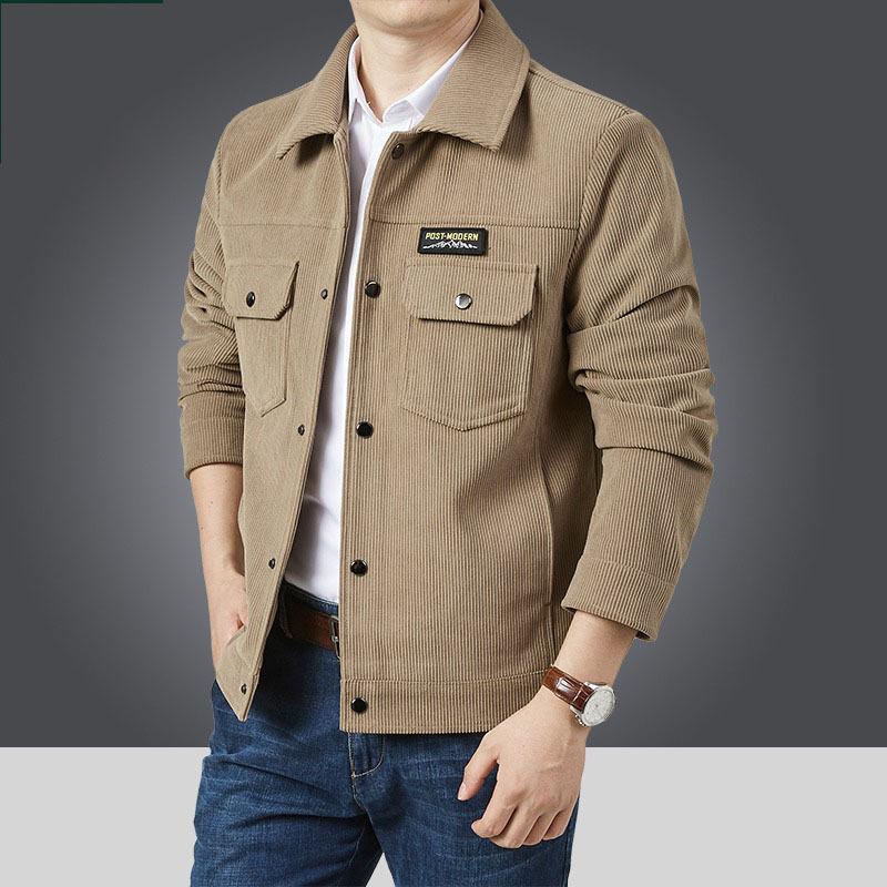 Corduroy Jacket Men's Spring and Autumn New Jacket 2025 Business Casual Youth Versatile Top Clothing Men's Trend Brand
