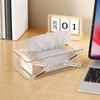 Living room high-value telescopic tissue box desktop storage paper box drawer box liftable household tissue box storage box