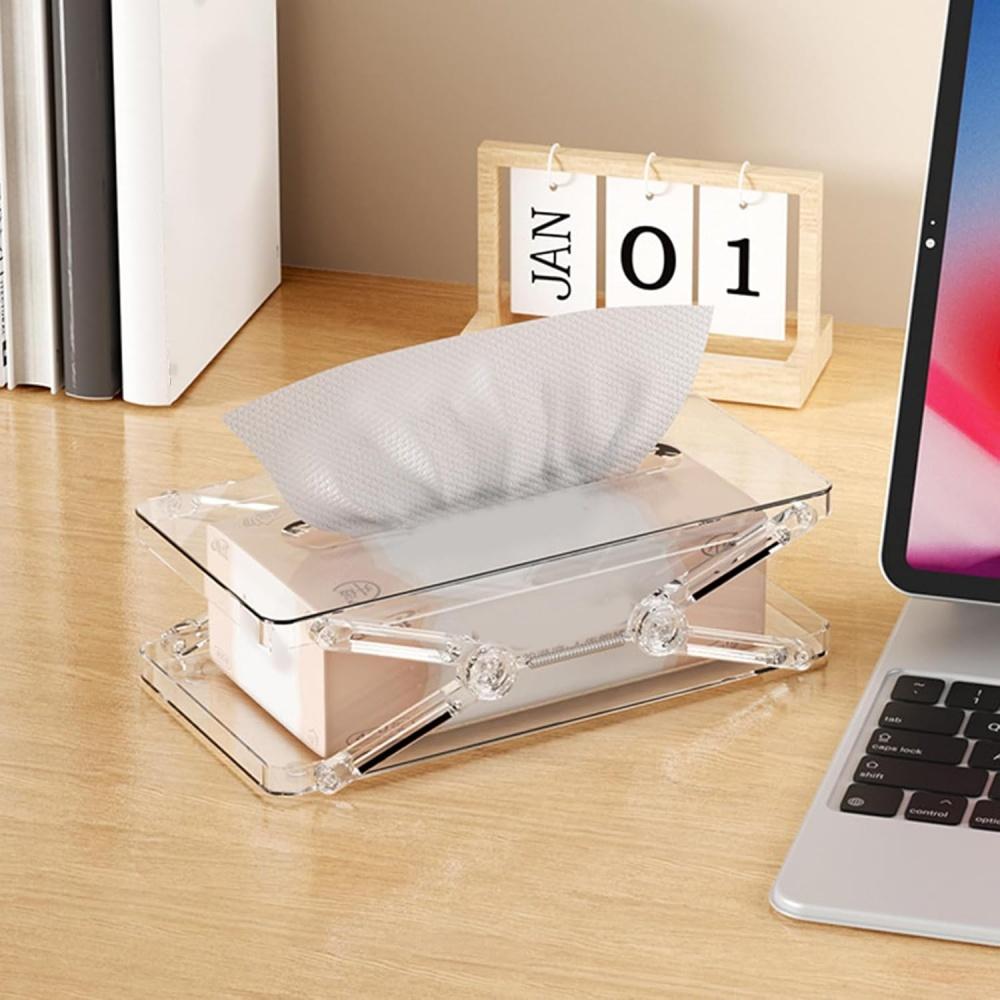 Living room high-value telescopic tissue box desktop storage paper box drawer box liftable household tissue box storage box