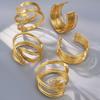 18k Gold-Plated Multi-Layer Metal Coil Bracelet with High-End European & American Fashion