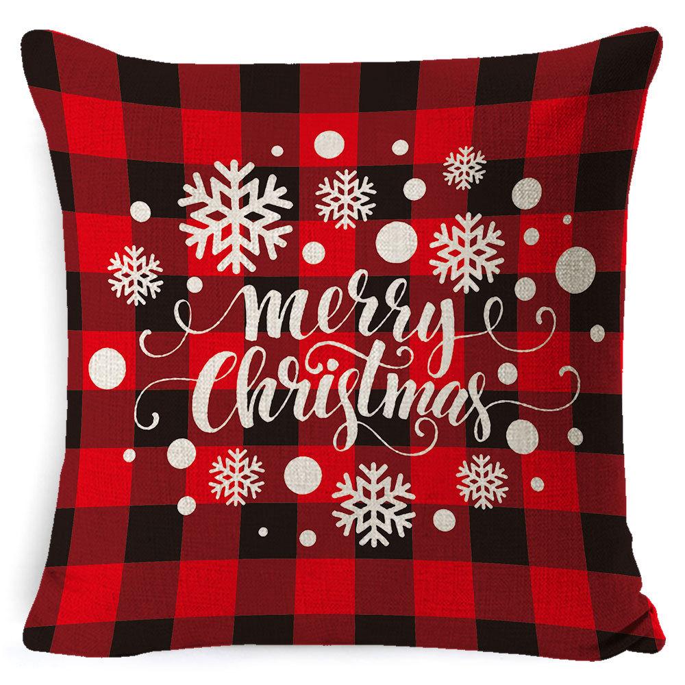 New Christmas Pillow Cover Four-piece Set Pillow Cushion Office Lumbar Backrest Decorative Backrest