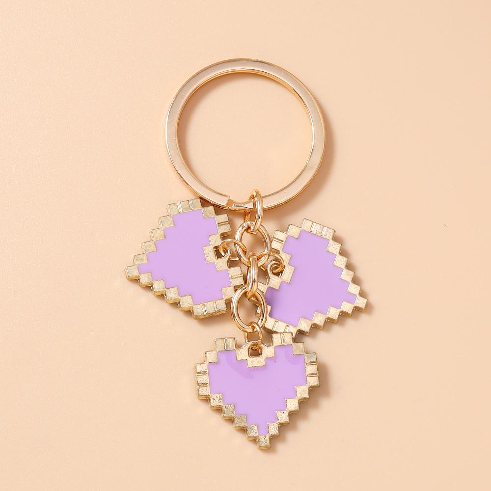 Cute Enamel Love Heart Key Chain Women Girls Key Ring Pendants for Handbag Decor DIY Handmade Key Holder Jewelry Gifts
