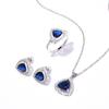 Triangle Zircon Jewelry Set Women'S Fashion Live Necklace Stud Niche Ring Jewelry Set