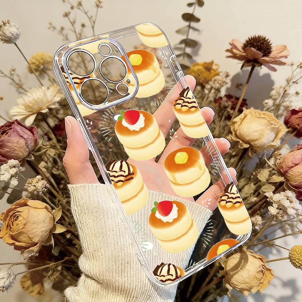 Cute Cake Phone Case Transparent Silicone Soft For iPhone 17 16 15 14 13 12 11 Mini Pro Max Plus