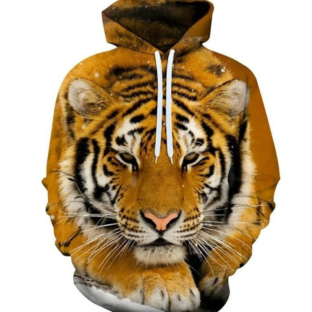 

Fashion Animal 3D Pattern Tiger Lion Print Kids Hoodie Boy Fashion Casual Autumn Long Sleeve Pullover Girl Outdoor Street Sweatshirts 100